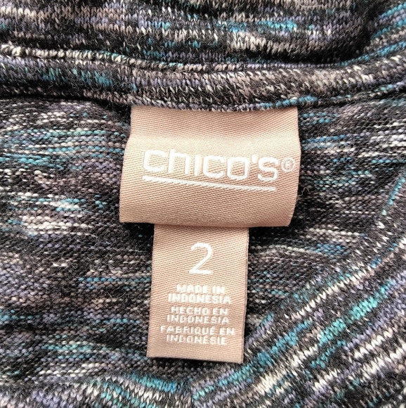 Chico's Heathered Space Dye Long Sleeve Scoop Neck Sweater Size 2 Large - Picture 7 of 8